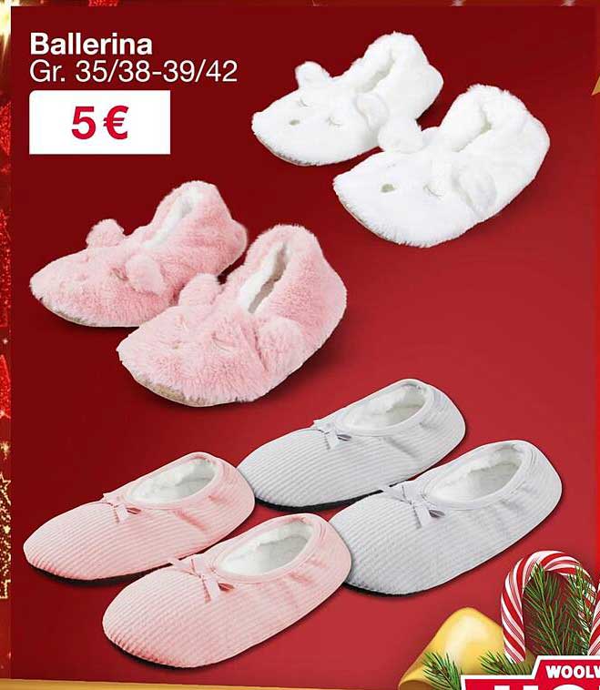 Ballerina Hausschuhe in verschiedenen Größen und Farben