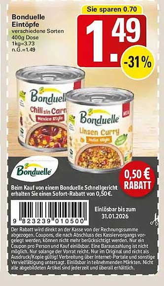Bonduelle Eintöpfe verschiedene Sorten 400g Dose