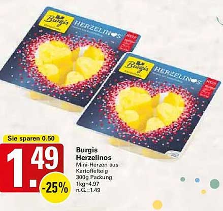 Burgis Herzelinos - Mini-Herzen aus Kartoffelteig