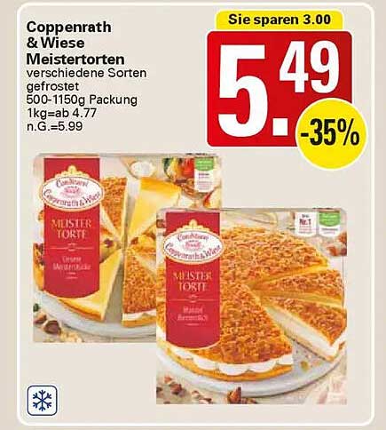 Coppenrath & Wiese Meistertorten - verschiedene Sorten gefrostet