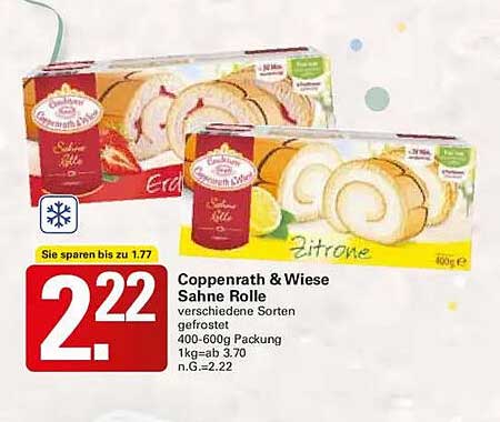 Coppenrath & Wiese Sahne Rolle verschiedene Sorten gefrostet