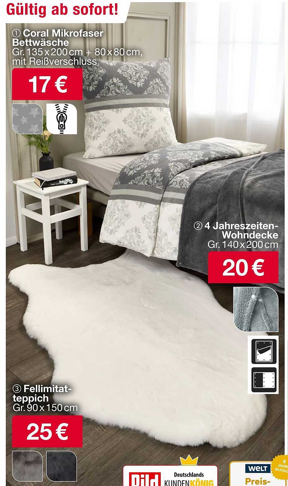 Coral Mikrofaser Bettwäsche