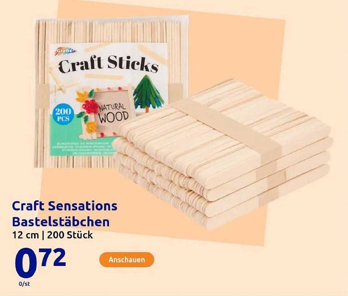 Craft Sensations Bastelstäbchen 12 cm | 200 Stück