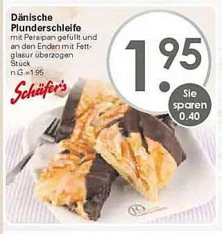 Dänische Plunderschleife mit Persipan gefüllt