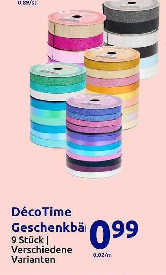 DécoTime Geschenkbänder – 9 Stück in verschiedenen Varianten
