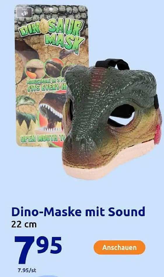 Dino-Maske mit Sound 22 cm