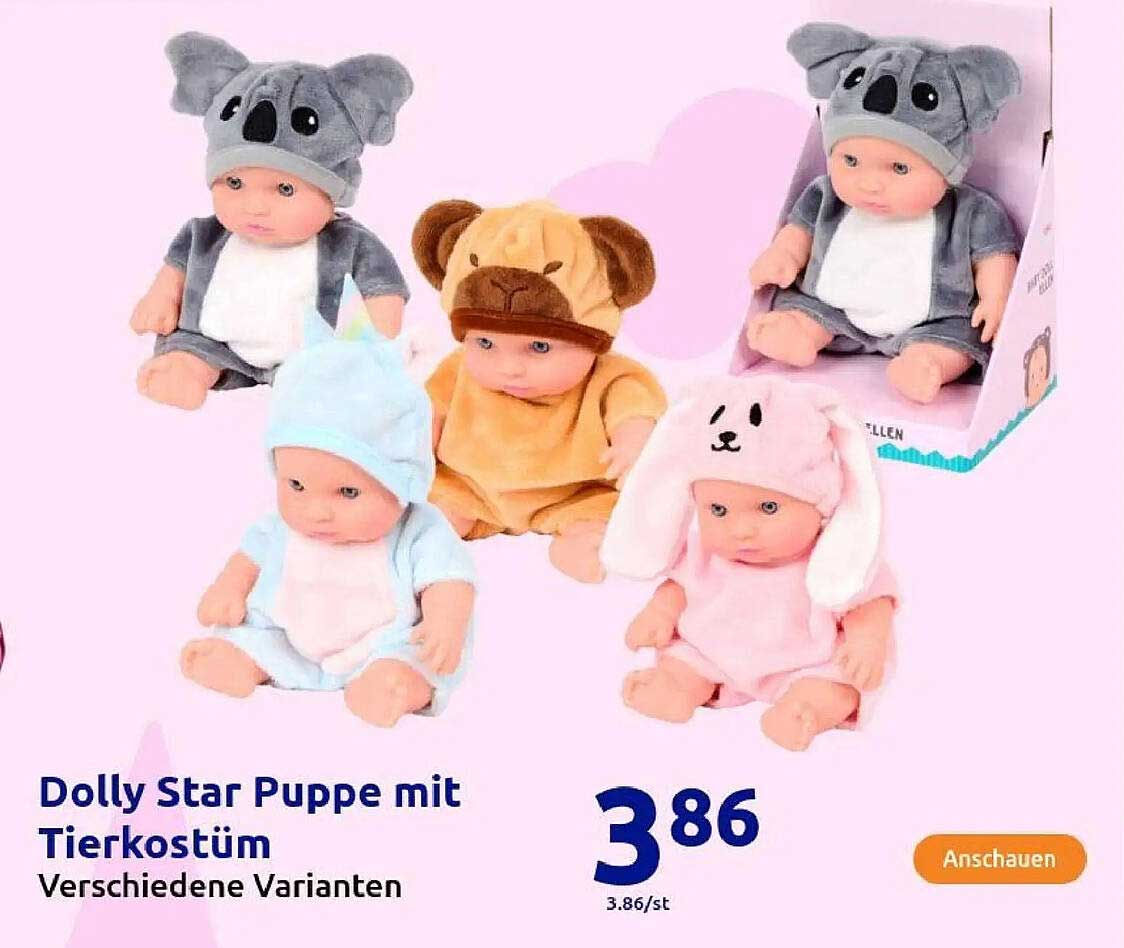 Dolly Star Puppe mit Tierkostüm - Verschiedene Varianten