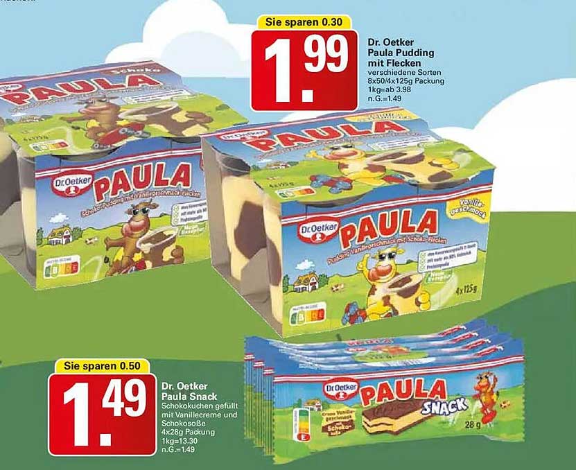 Dr. Oetker Paula Pudding mit Flecken 8x60g
