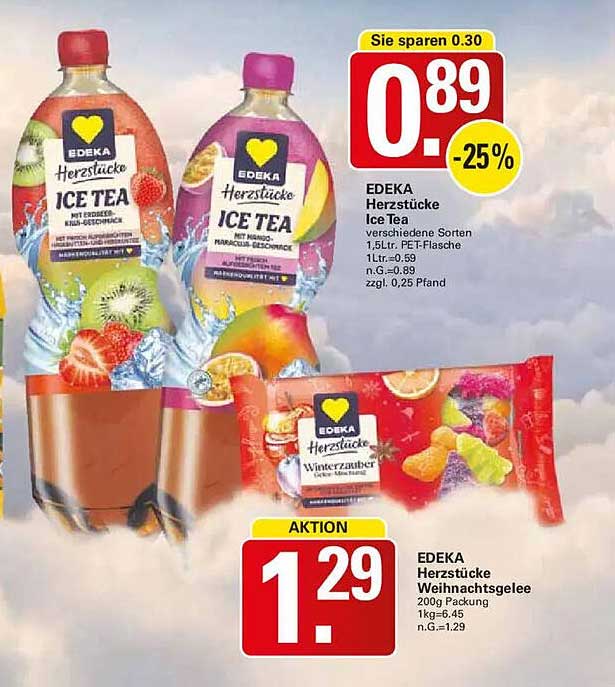 EDEKA Herzstücke Ice Tea 1,5L PET-Flasche - verschiedene Sorten
