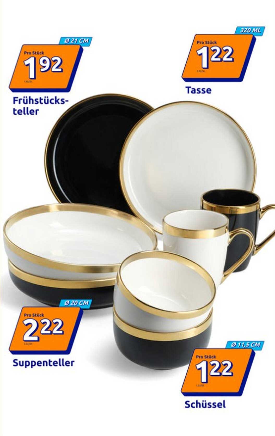 Elegantes Geschirrset mit Goldrand