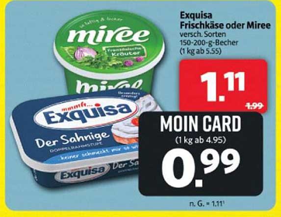 Exquisa Frischkäse oder Miree - verschiedene Sorten in 150-200 g Bechern