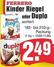 Ferrero Kinder Riegel oder Duplo - sortiert