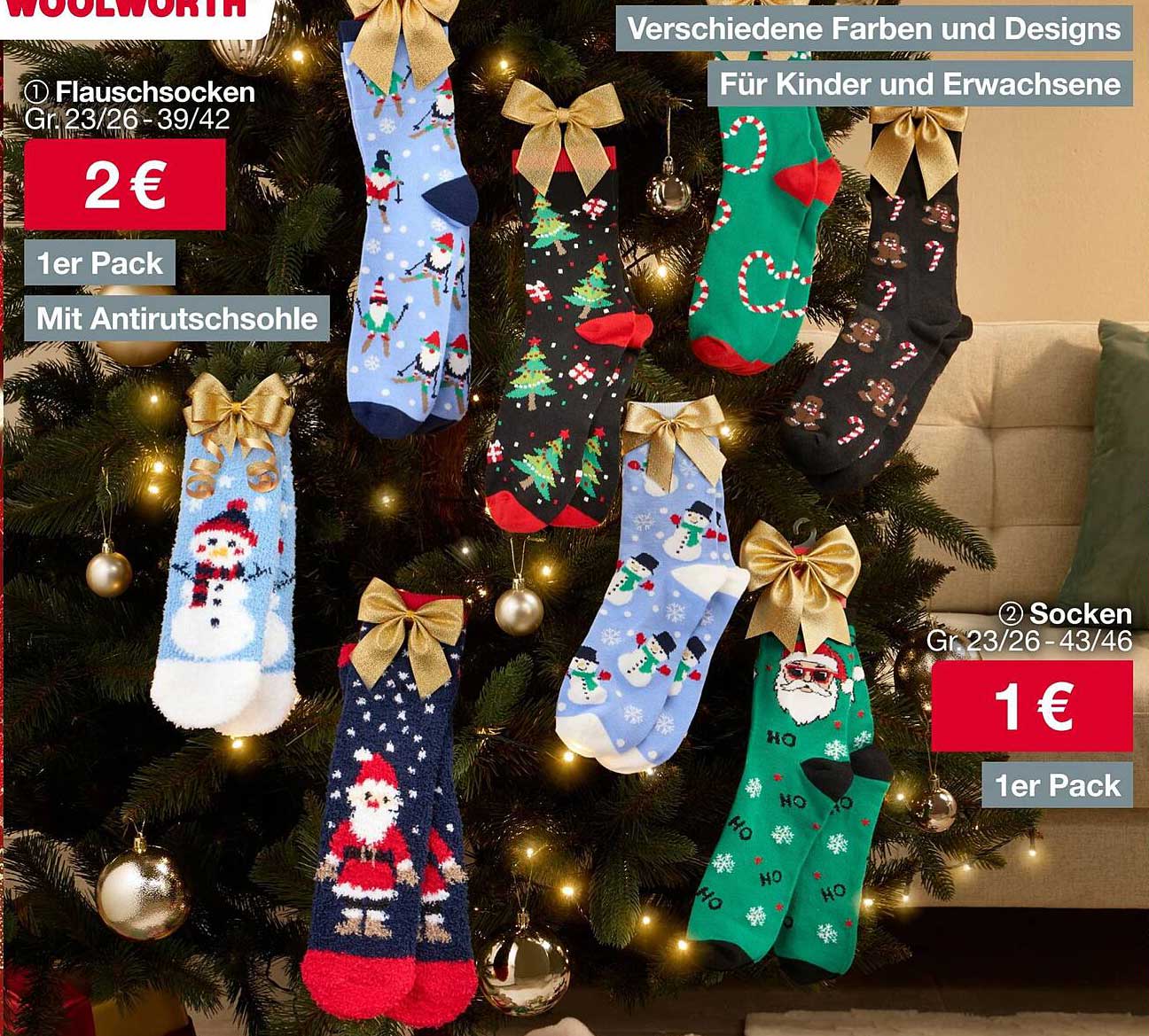 Flauschsocken und Socken für die Weihnachtszeit