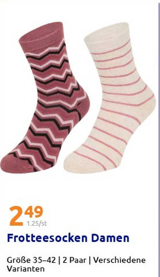 FrotteSocken Damen - 2 Paar für nur 2,49€