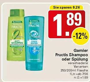 Garnier Fructis Shampoo oder Spülung, verschiedene Varianten