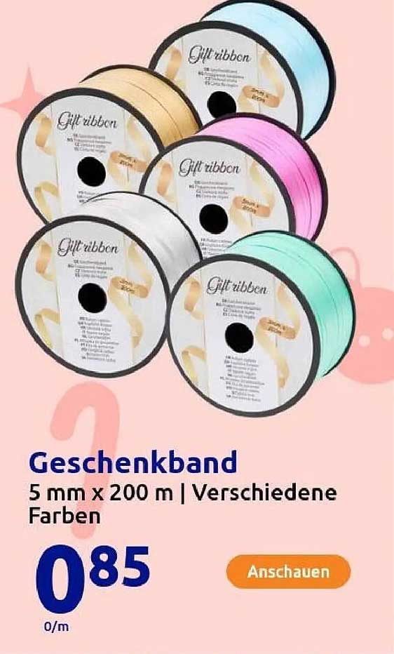 Geschenkband 5 mm x 200 m | Verschiedene Farben