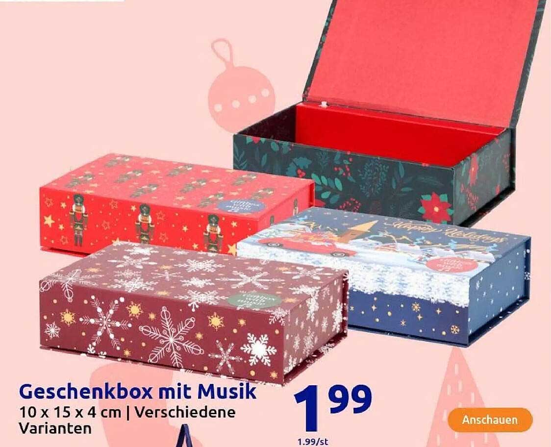 Geschenkbbox mit Musik 10 x 15 x 4 cm | Verschiedene Varianten