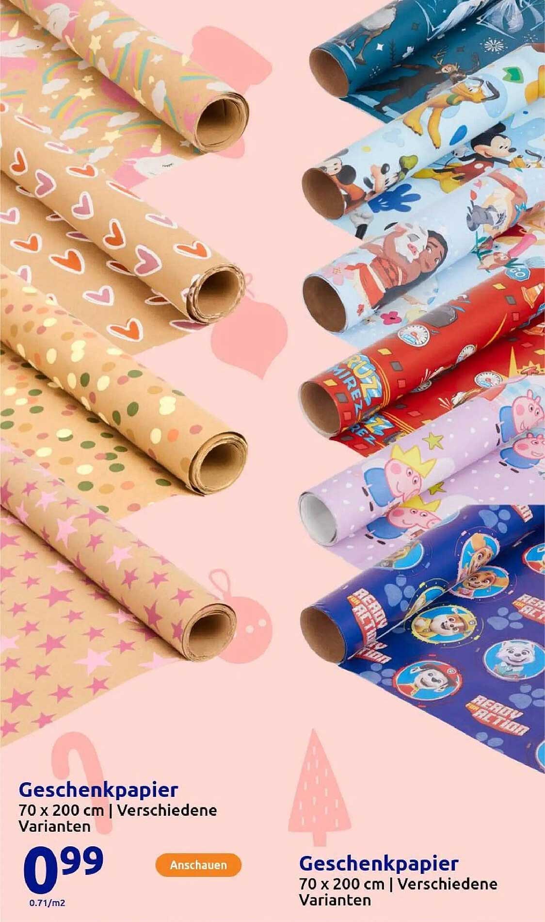 Geschenkpapier 70 x 200 cm | Verschiedene Varianten