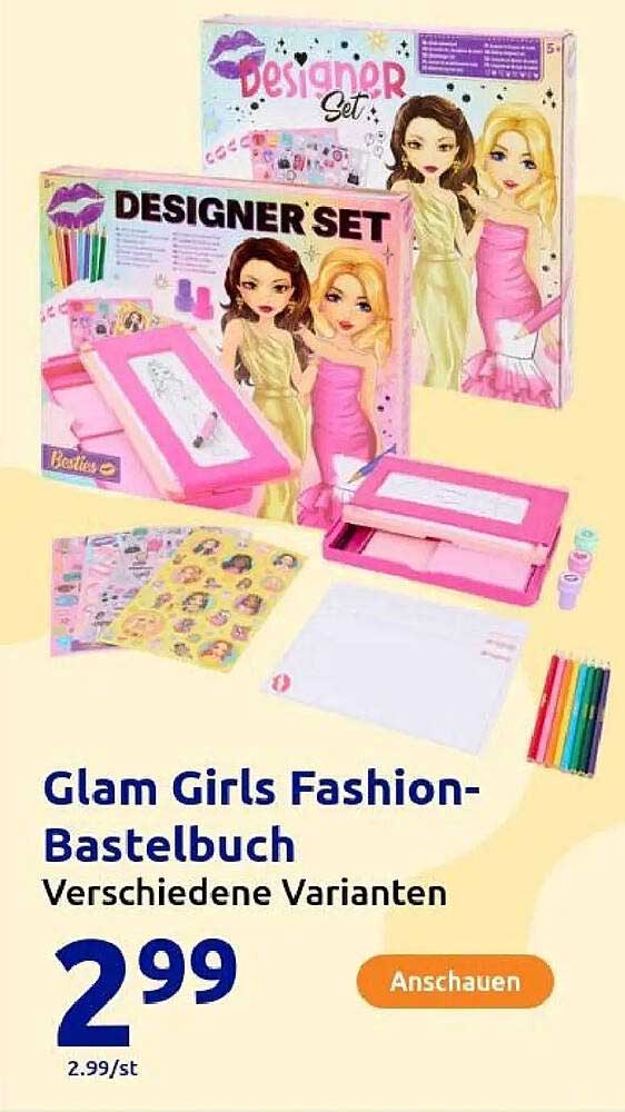 Glam Girls Fashion-Bastelbuch – Verschiedene Varianten