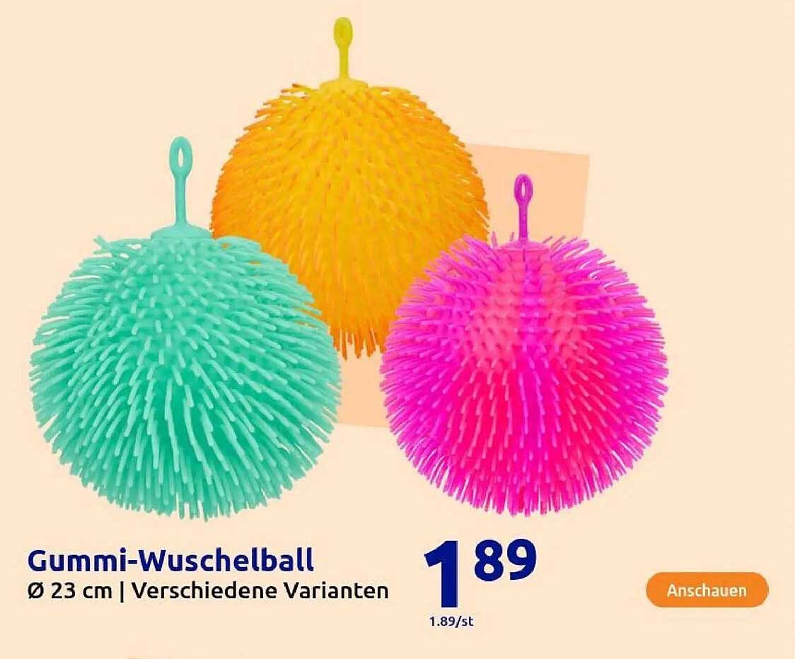 Gummi-Wuschelball Ø 23 cm | Verschiedene Varianten