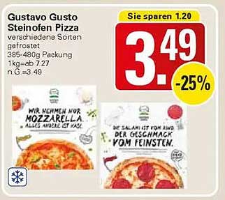 Gustavo Gusto Steinofen Pizza - verschiedene Sorten