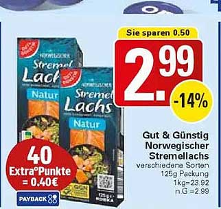 Gut & Günstig Norwegischer Stremellachs 125g
