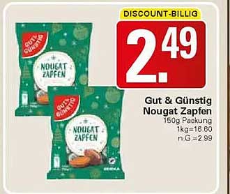 Gut & Günstig Nougat Zapfen 150g Packung