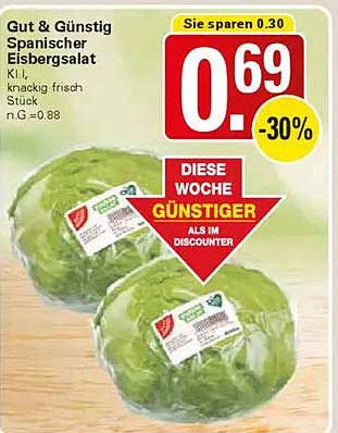 Gut & Günstig Spanischer Eisbergsalat