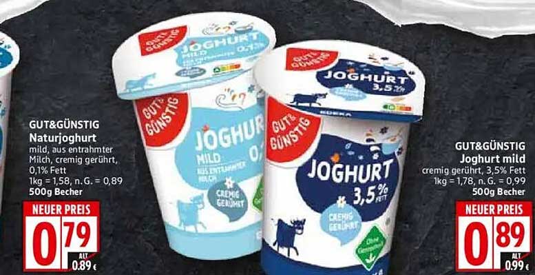 GUT&GÜNSTIG Naturjoghurt und Joghurt mild