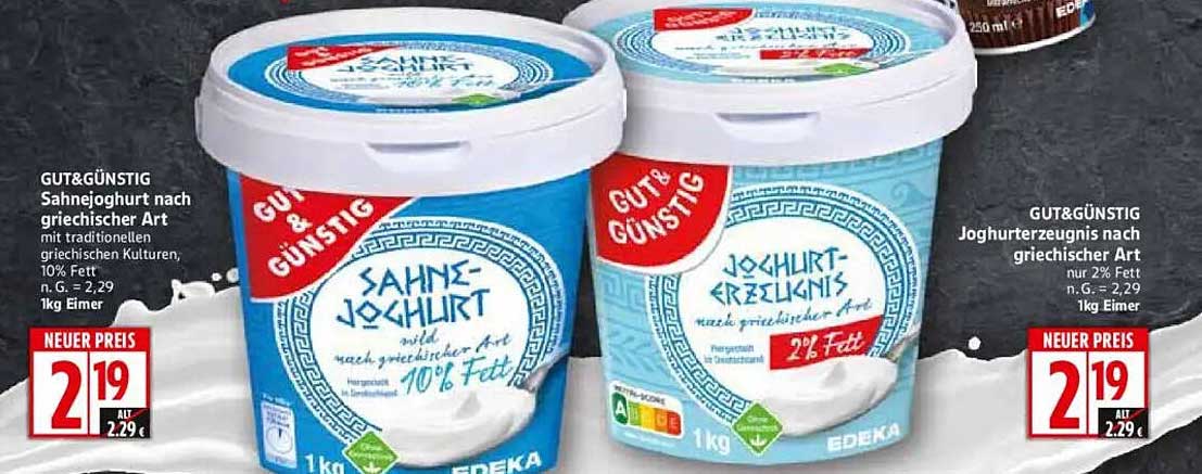 Gut&günstig Sahnejoghurt und Joghurterzeugnis nach griechischer Art