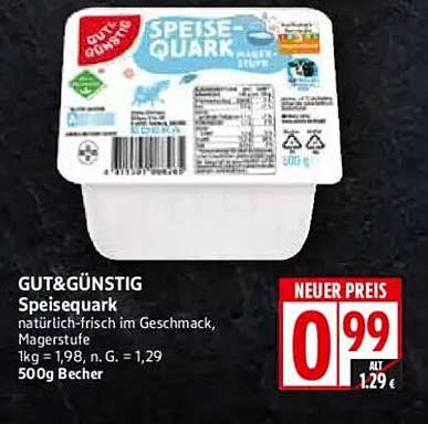 GUT&GÜNSTIG Speisequark 500g Becher