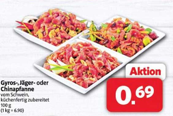 Gyros-, Jäger- oder Chinapfanne vom Schwein, küchenfertig zubereitet