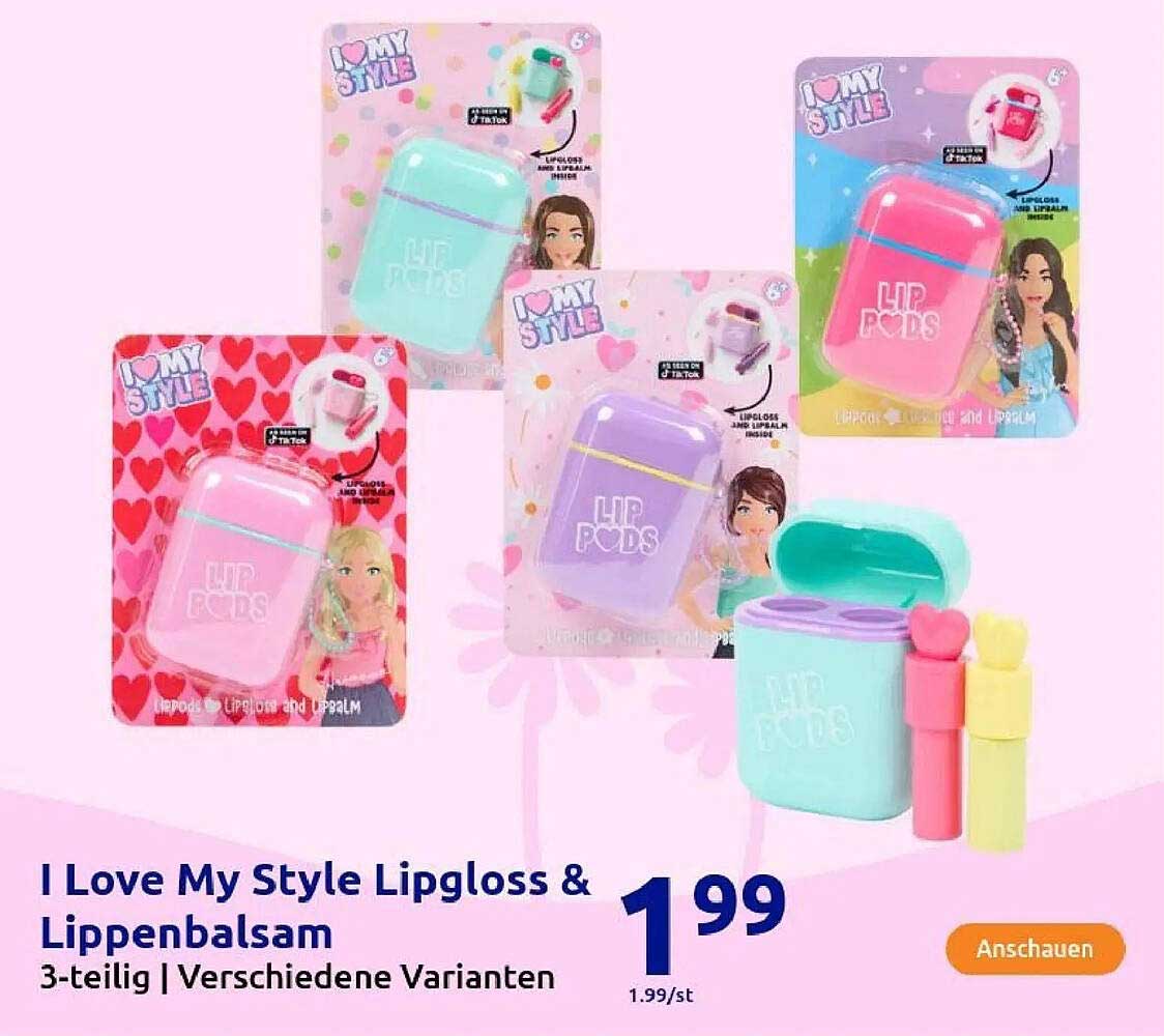 I Love My Style Lipgloss & Lippenbalsam 3-teilig | Verschiedene Varianten