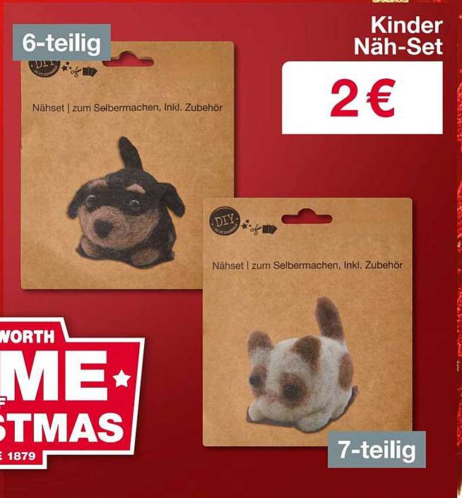 Kinder Näh-Set 6-teilig und 7-teilig