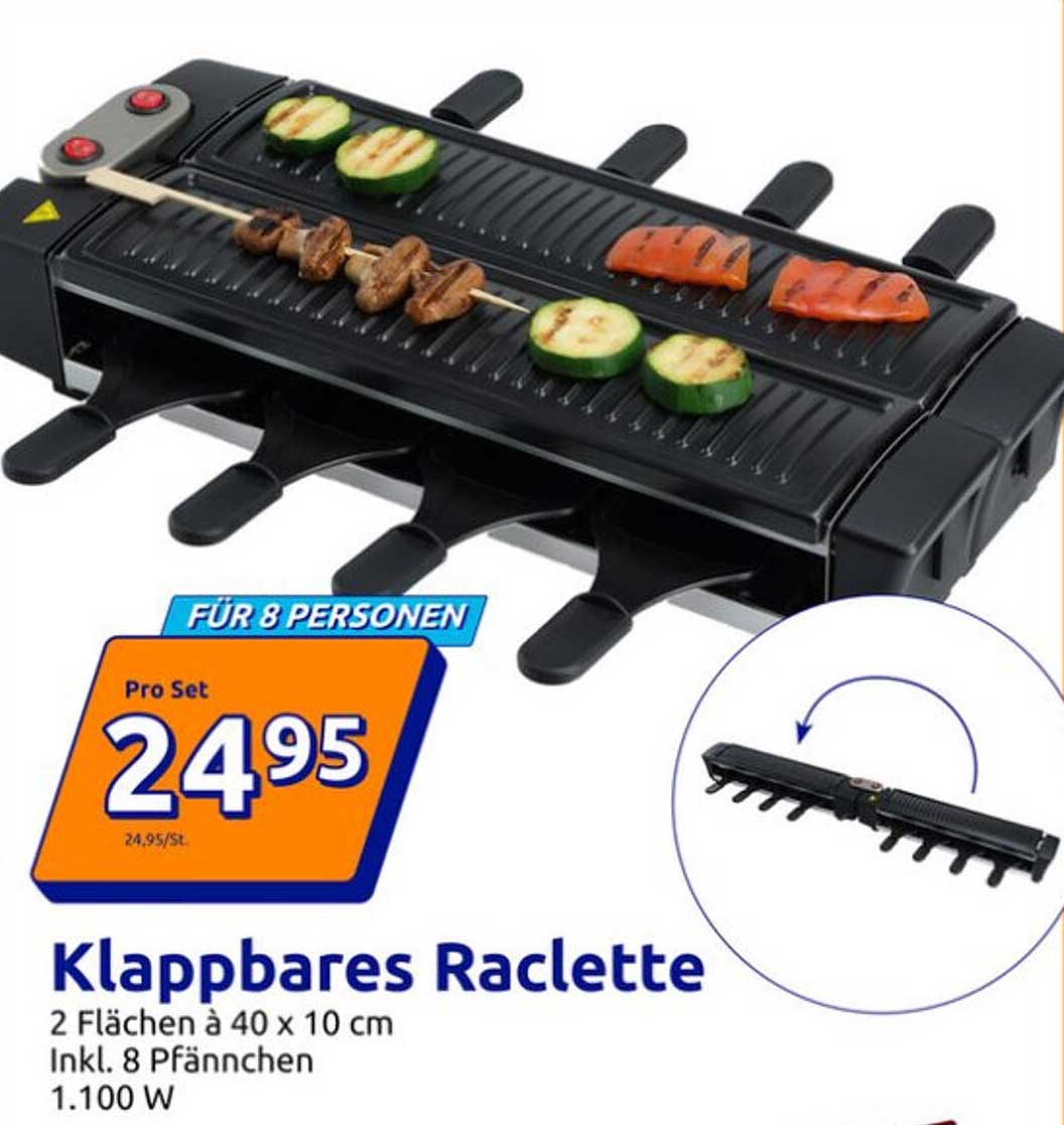 Klappbares Raclette für 8 Personen