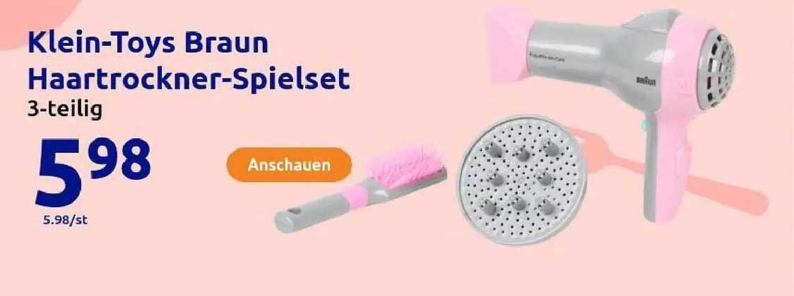 Klein-Toys Braun Haartrockner-Spielset 3-teilig