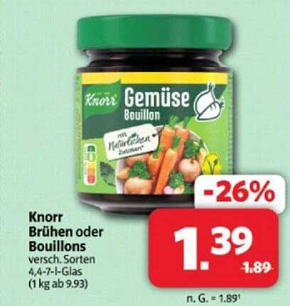 Knorr Brühen oder Bouillons verschiedene Sorten