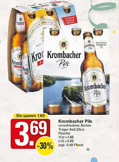 Krombacher Pils – verschiedene Sorten