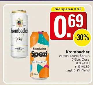 Krombacher verschiedene Sorten 0,5L Dose