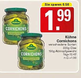 Kühne Cornichons 330g Glas - verschiedene Sorten
