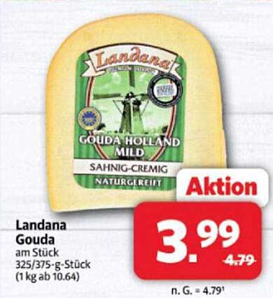 Landana Gouda am Stück 325/375 g - Aktion
