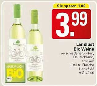 Landlust Bio Weine - verschiedene Sorten, Deutschland, trocken, 0,75 L Flasche