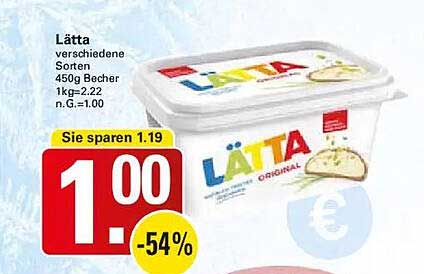 Lätta verschiedene Sorten 450g Becher