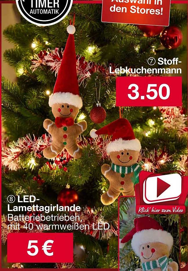 LED-Lamettagirlande Batterie betrieben, mit 40 warmweißen LED