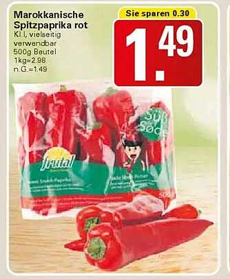 Marokkanische Spitzpaprika rot