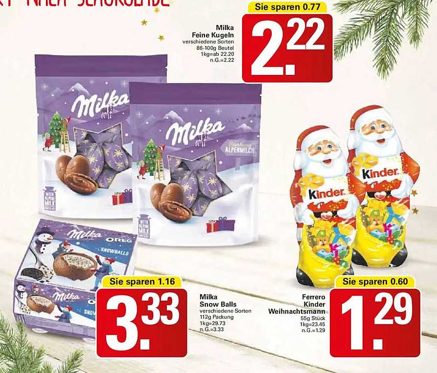 Milka Feine Kugeln und Snow Balls - Weihnachtsleckereien
