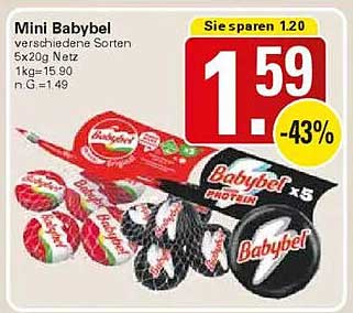 Mini Babybel - verschiedene Sorten 5x20g Netz