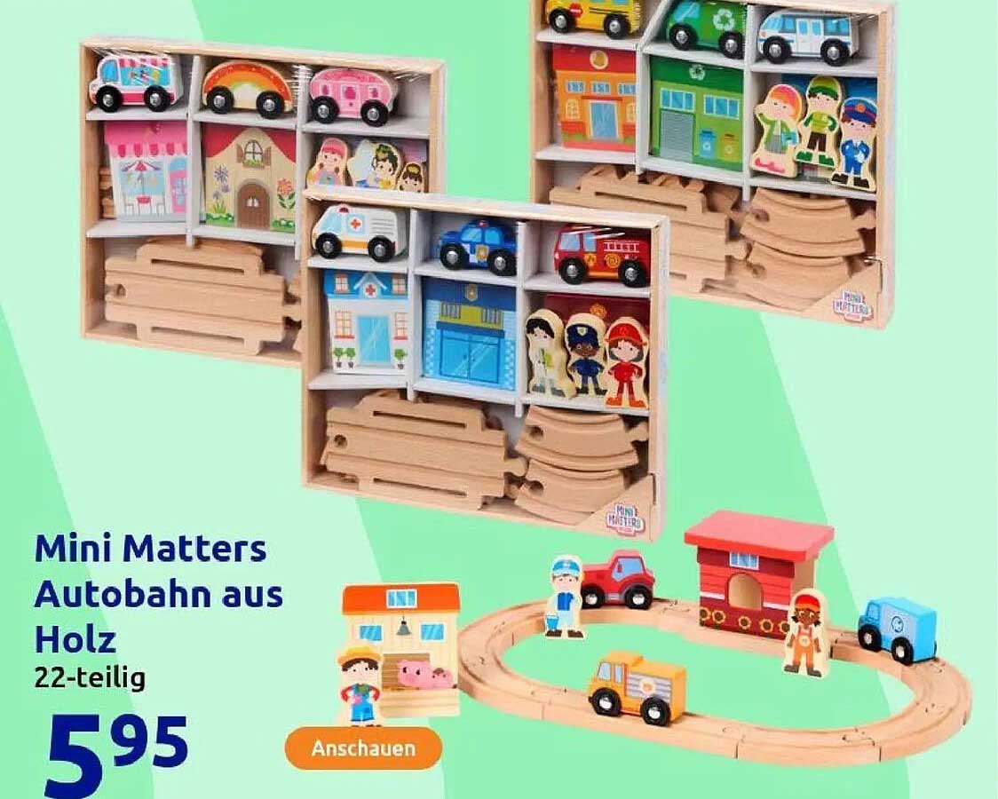 Mini Matters Autobahn aus Holz 22-teilig