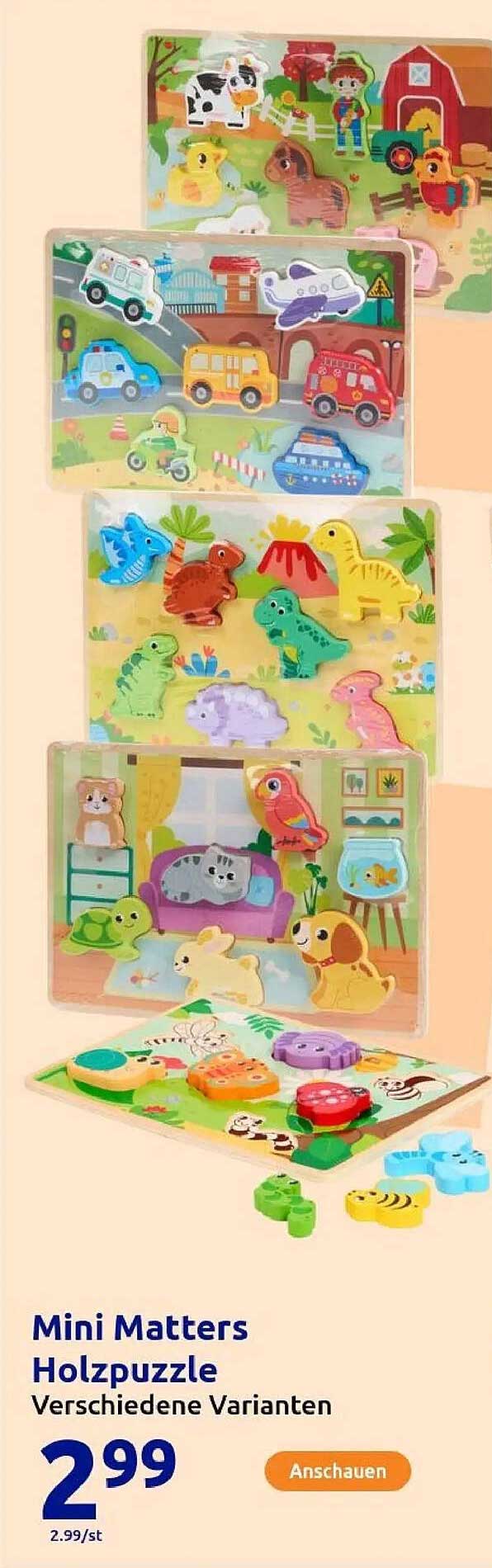 Mini Matters Holzpuzzle - Verschiedene Varianten