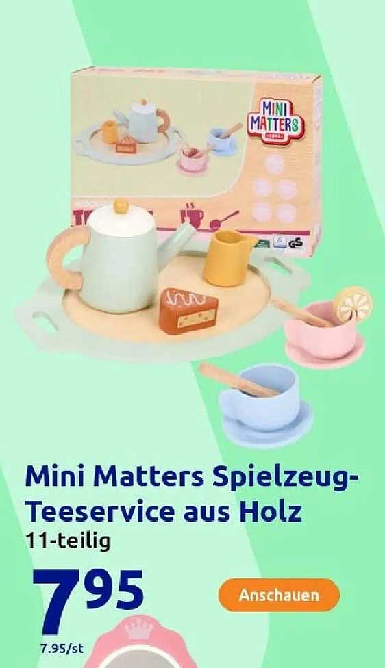 Mini Matters Spielzeug-Teeservice aus Holz - 11-teilig